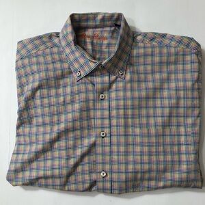 Alan Flusser Pastel Plaid Button Down Size L NWOT